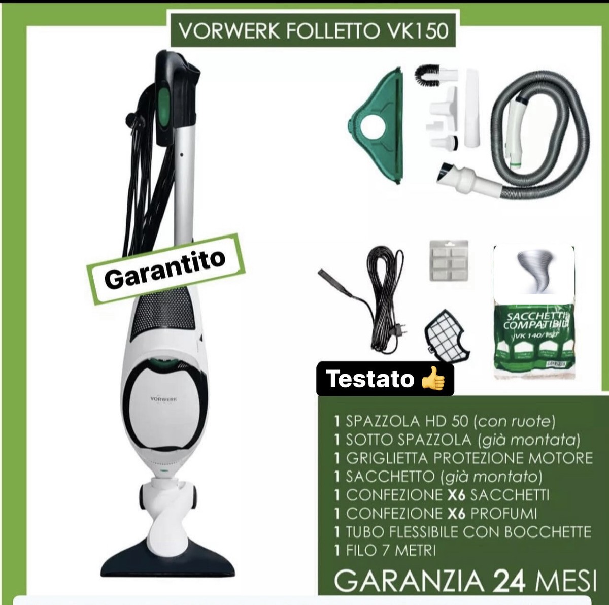 Vorwerk Folletto Vk150 Hd50 Kit Pulilava Sp530 Kit Accessori - Foto 5