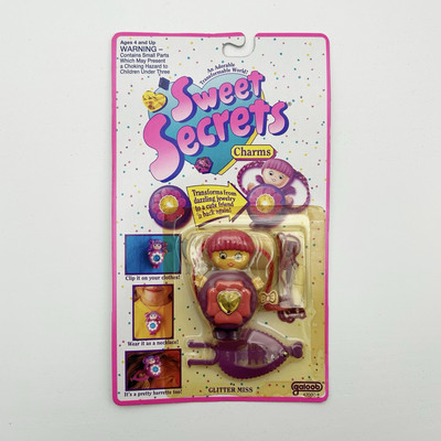 Vintage Galoob SWEET SECRETS Charms GLITTER MISS 1993 2. Serie - NEU & VERSIEGELT