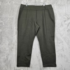 Express Ponte Pant Women's XXL Pull On Green Ankle Length Comfey Bin 4490-1340