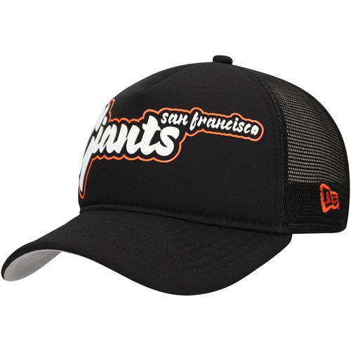 Herren New Era schwarz San Francisco Giants Retro auffälliger A-Rahmen Trucker 9FORTY
