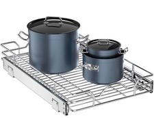 - 1 Tier Pull Out Cabinet Organizer 11" W x 21" D HD Metal New