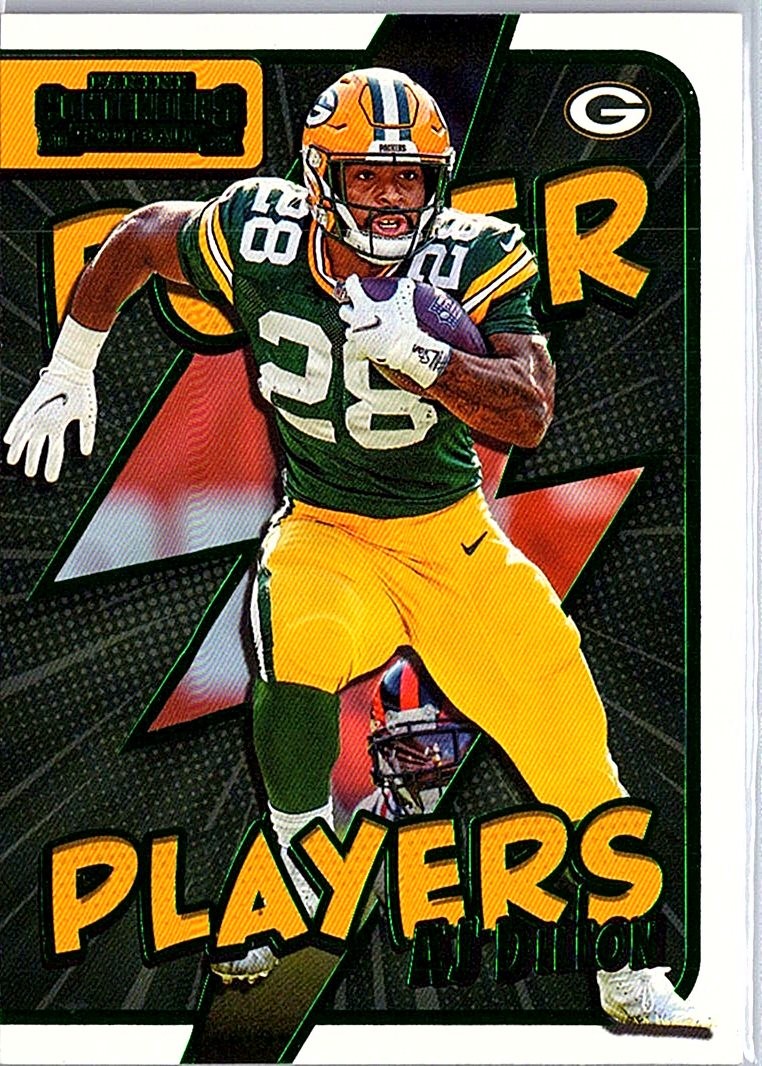 2022 Panini Contenders #PWR-AJD AJ Dillon Power Players Emerald