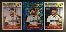 2026 Topps Heritage Cal Raleigh AL All-Stars 3 Cards Blue Sparkle Chrome & Base