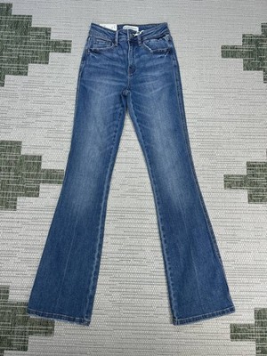 Flying Monkey Los Angeles Bootcut Jeans Womens 24 Blue Denim High Rise 23x32 New