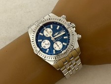 Breitling Chronomat Evolution A13356 Blue Automatic Mens Watch Excellent A6211 2