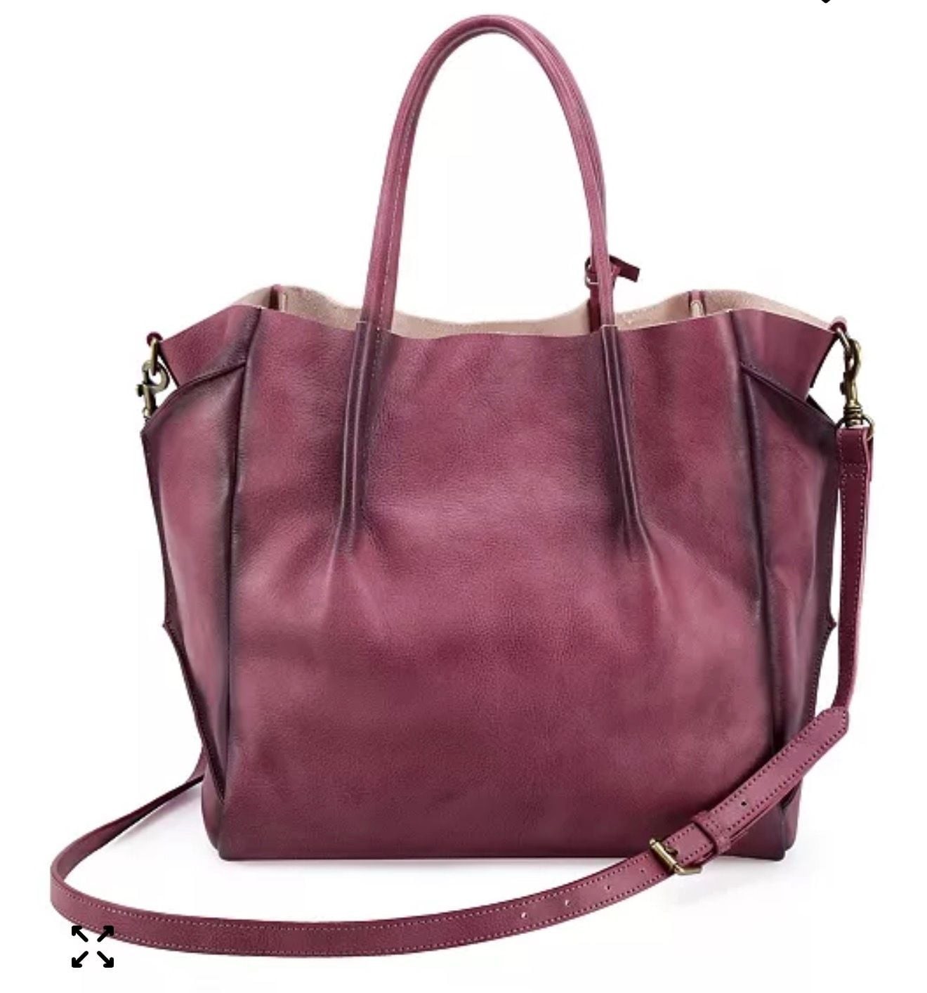 Old Trend Sprout Land Genuine Leather Tote Bag Detachable Pouch NEW Pink image 4