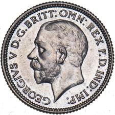 1928 Sixpence - George V British Silver Coin - Very Nice