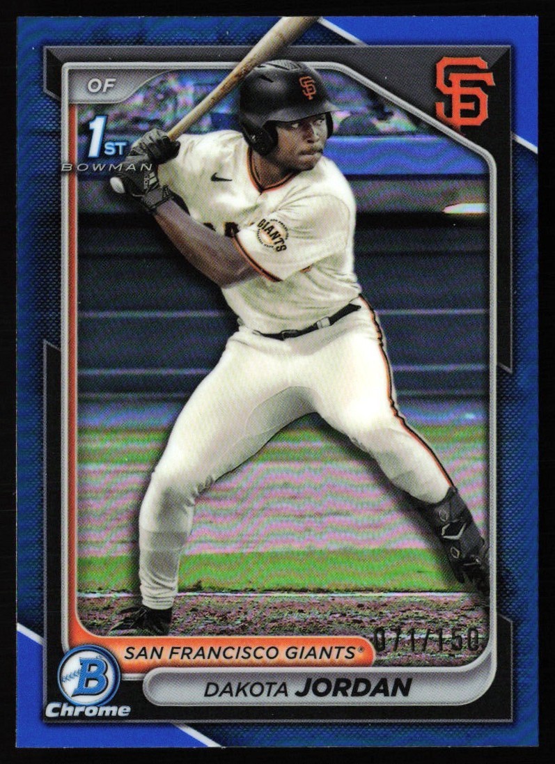2024 Bowman Draft Chrome Blue Refractor 71/150 Dakota Jordan #BDC-71 JW1