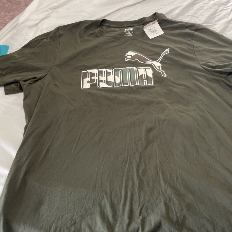 PUMA Men's T-Shirt Essentials Logo Cotton Short-Sleeve Crewneck Tee NWT 3X Camo