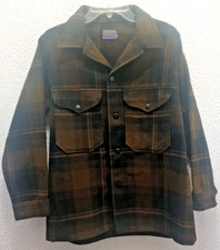 VTG 60s Pendleton Heavy Wool Plaid Flannel Button Shirt Jacket Shacket Size M