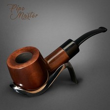 Mr. Brog HAND MADE WOODEN SMOKING PIPE TOBACCO 53 Navy  Brown PEAR  + BOX