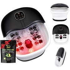 Collapsible Foot Spa Bath Massager with Heat Bubbles and Vibration Massage an...