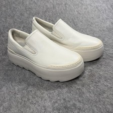 UGG Marin Mega Womens Size 10 Shoes Off White Leather Slip On Platform Treadlite