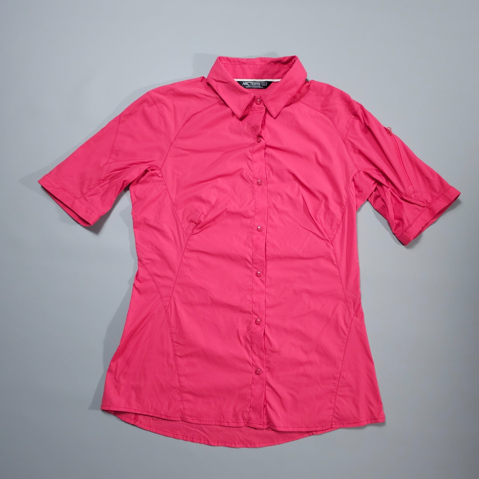 Arc'teryx camicia abbottonata manica corta bottoni nylon donna taglia S