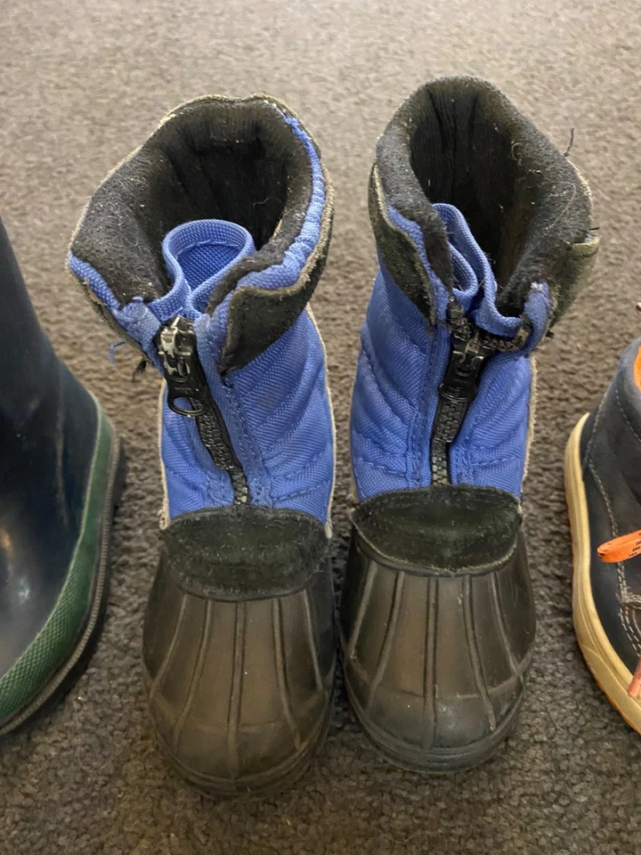 Lote 3 pares de botas de invierno para niños pequeños talla 6 azul marino zapatos Foto 2 de 4