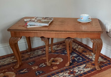Vintage Burr Walnut Coffee Table With Two Nesting Tables Underneath