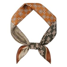 Vintage Silk Feel Square Scarf for Men Satin Bandana Tiny R-coffeebrown