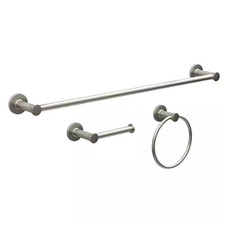 Lucien 3-Piece Bath Hardware Set with Paper Holder Towel Bar Towel Ring Mounting