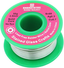 2.0mm Lead Free Solder Wire for Stained Glass Craft, Dia 0.08 Solid Core No Flux