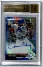 Connor Wong 2017 Bowman Draft Chrome Blue Refractor Auto /150 #CDA-CW BGS 9.5