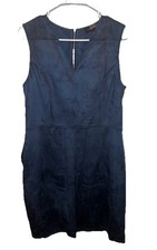 The Limited A-Line Vegan Suede Blue Dress Size 12 Knee Length Sleeveless NWT