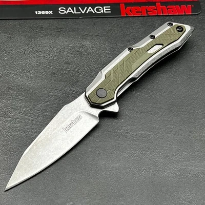 Kershaw Salvage Spring Assisted Opening 8Cr13MoV Blade EDC Folding Pocket Knife