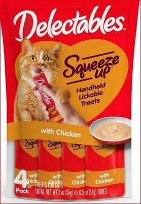 Hartz Delectables Squeeze Up Chicken Cat Treats 0.17 Ounce (Pack of 12), Red
