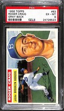 1956 Topps #63 ROGER CRAIG PSA 6 EX-MT 24726523 