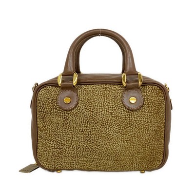 redwall BORBONESE - Beige Light Brown Gold Suede Leather Handbag