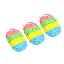 3 Pcs Oval Seaweed Bath Sponge Four Colors Sponges for Bathing Tools