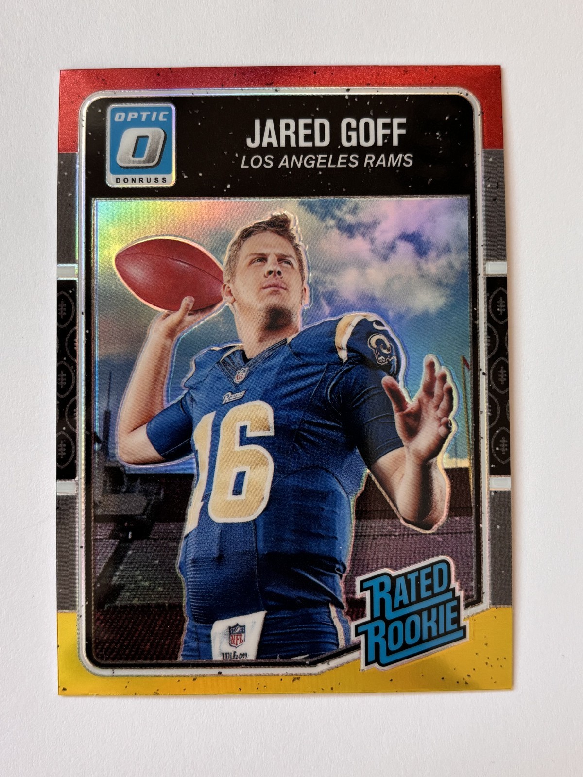 2016 Panini Donruss Optic Rated Rookie #172 Jared Goff Red and Yellow RC