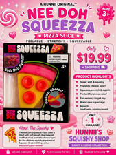Nee Doh Squeezza Pizza Slice Squishy Sensory Squeeze Fidget Toy, Ages 3 