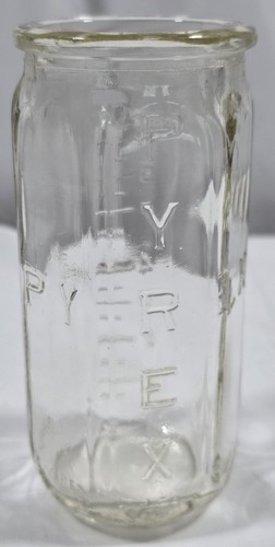 Antique Pyrex Bottle Wide Mouth Nursing Glass Embossed 8oz Circa 1922