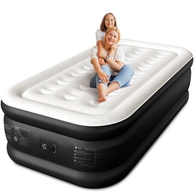 Twin XL Mattress with Built-in Pump, 18'' Raised Comfort, 80  Length, 48Hr Lea...