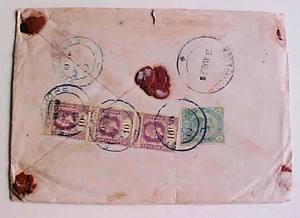 SINGAPORE  REGISTERED COVER  1928 VIA COLOMBO