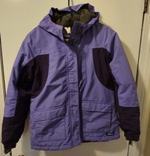 Lands' End Girls' Squall Jacket Purple Waterproof Windproof Hooded Size XL 16