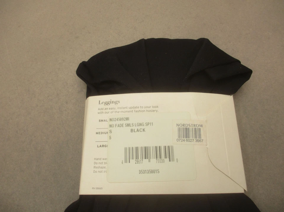 Новый с Ярлыками NORDSTROM размер S женщин черный эластичной высокая талия без выцветания леггинсы 9H - Изображение 4 из 4