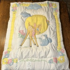 80s 90s Baby Crib Comforter Blanket Deer Vtg New Made USA Nursery Bedding