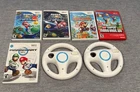 Wii Games Mario Bros Kart With Steering Wheels For Controller Lot