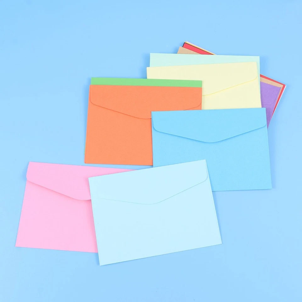 100 Pcs Mini Enveloppe Petites Envelopes Couleur Enveloppes Vierges - Photo 1/4