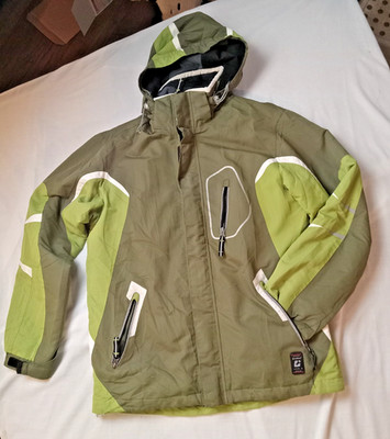 Killtec Level 3 Techline Jacket Large Green White Ski Insulated Zip Pockets