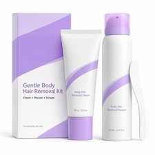 Body Hair Removal Cream  Mousse Set for Women with Applicator Scraper