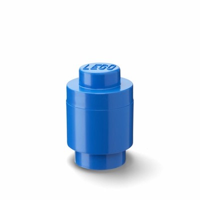 NHG LEGO Aufbewahrungsbox Storage Brick 1 Round - Blue, Kunststoff, 12 x 18 cm