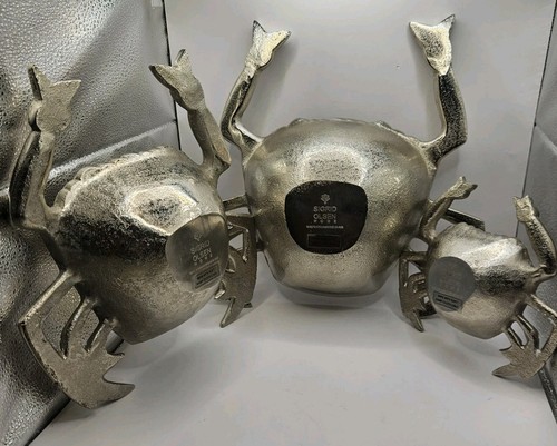 3 Stunning SIGRID OLSON HOME Nautical CRAB Serving BOWL DISHES.