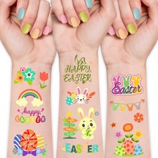 Waterproof Easter Temporary Tattoos 252 PCS - 36sheets Fake Tattoo for Kids Part