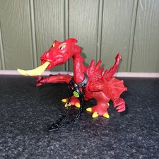 Playmobil - 1995 - Geobra Red Fire Breathing Dragon - Posable Figure Toy - Rare