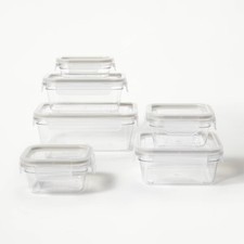 12pc set of 6 Tritan Plastic Food Storage Container Set with Lids Clear