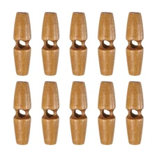10pcs Wooden Toggle Buttons 45mm Single Hole Olive Sewing Button, Light Brown