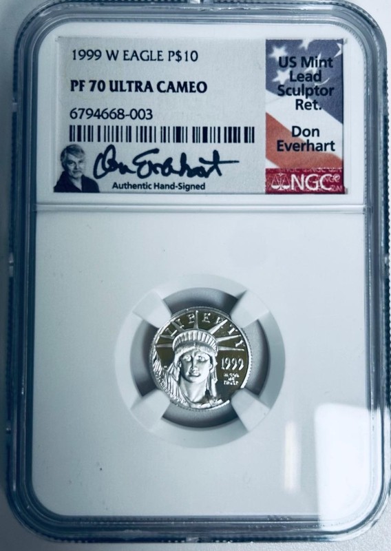 1999 W 1/10th Toz Proof Platinum Eagle $10 Dollars .9995 Bullion Coin PF-70 NGC