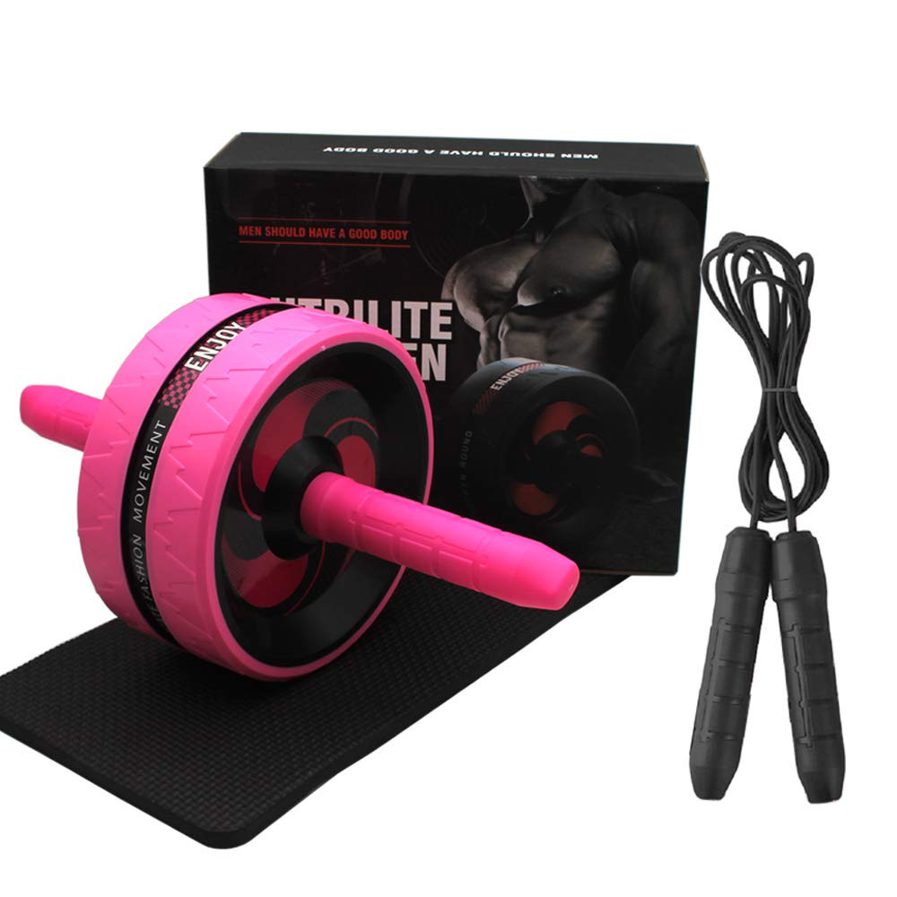 Ab Roller Wheel with Knee Mat and Jump Rope for Core Workouts